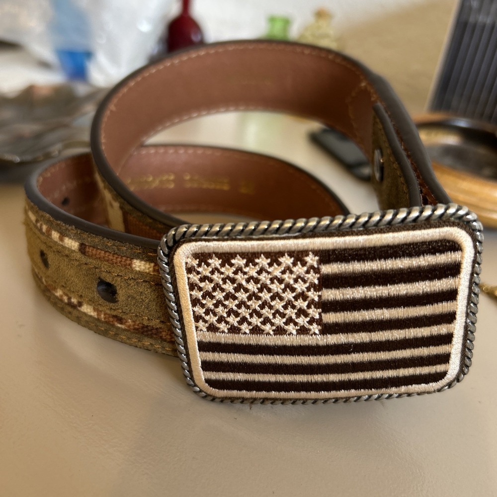 Ariat Youth 22 USA Patriot Brown Digital Camo 1.5 Leather Belt A1030844